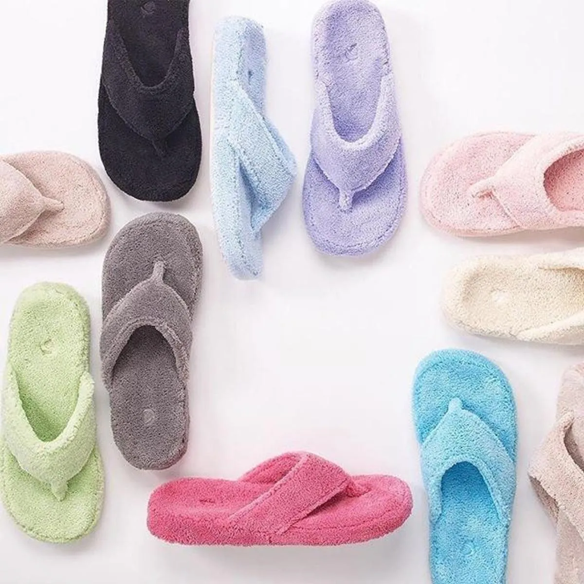 ACORN Women's Spa Thong Slippers - Grey