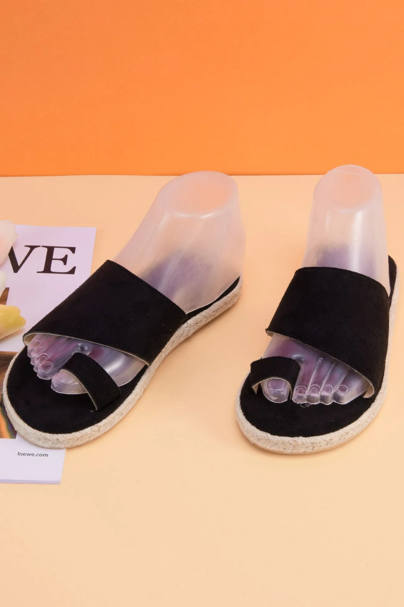 Amozae-Toe-loop Espadrille Flatform Slide Sandals