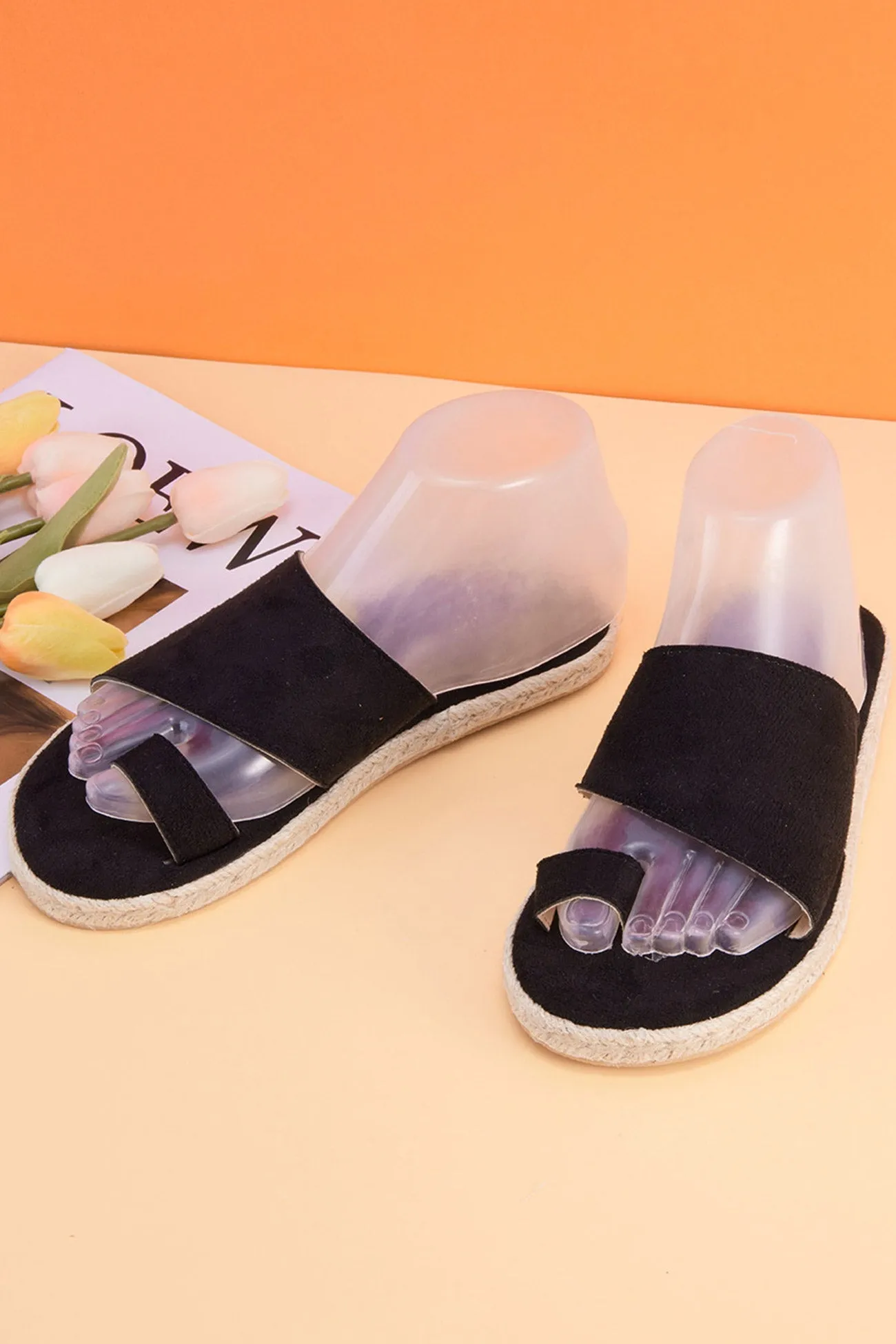 Amozae-Toe-loop Espadrille Flatform Slide Sandals