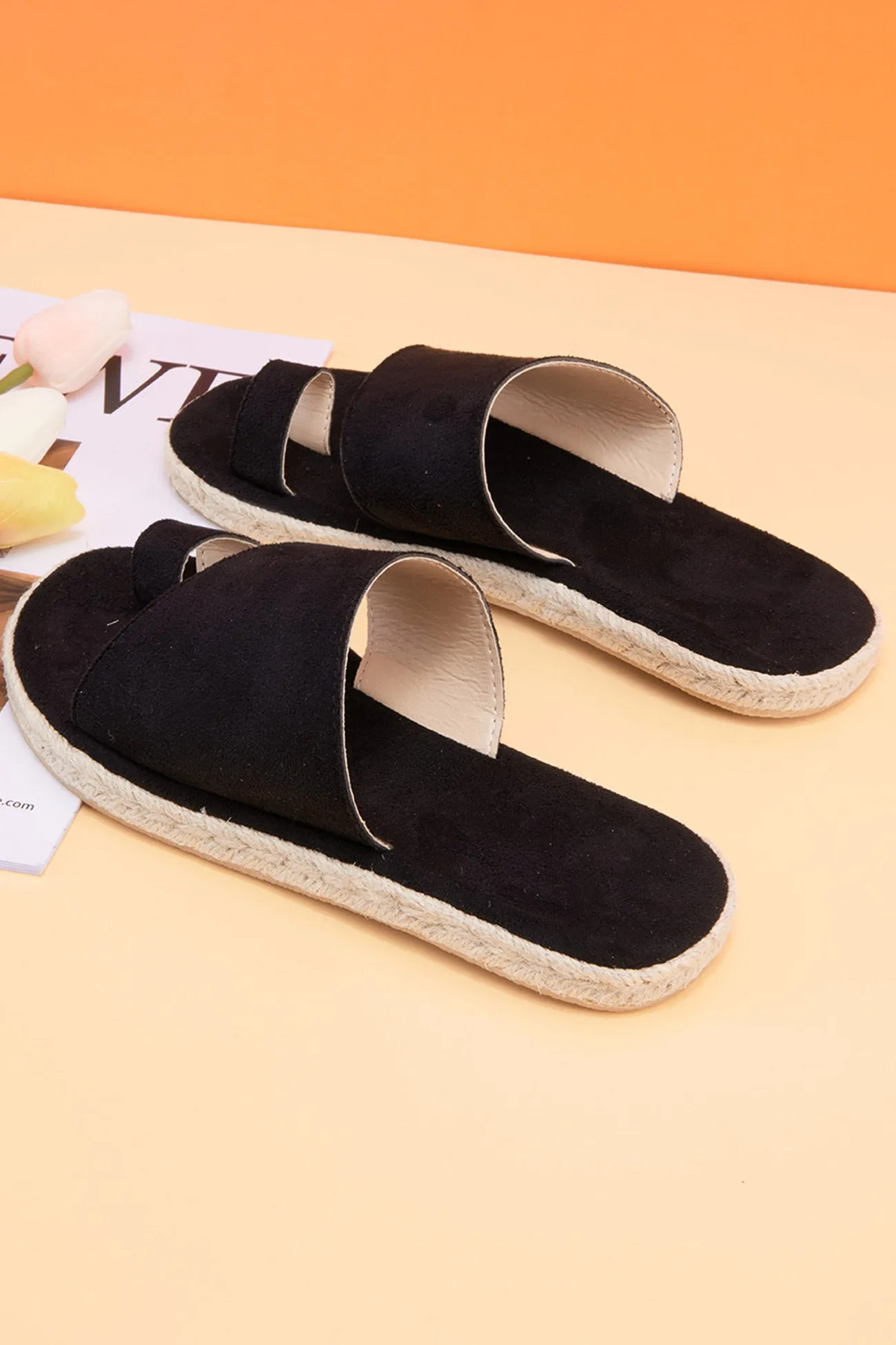 Amozae-Toe-loop Espadrille Flatform Slide Sandals