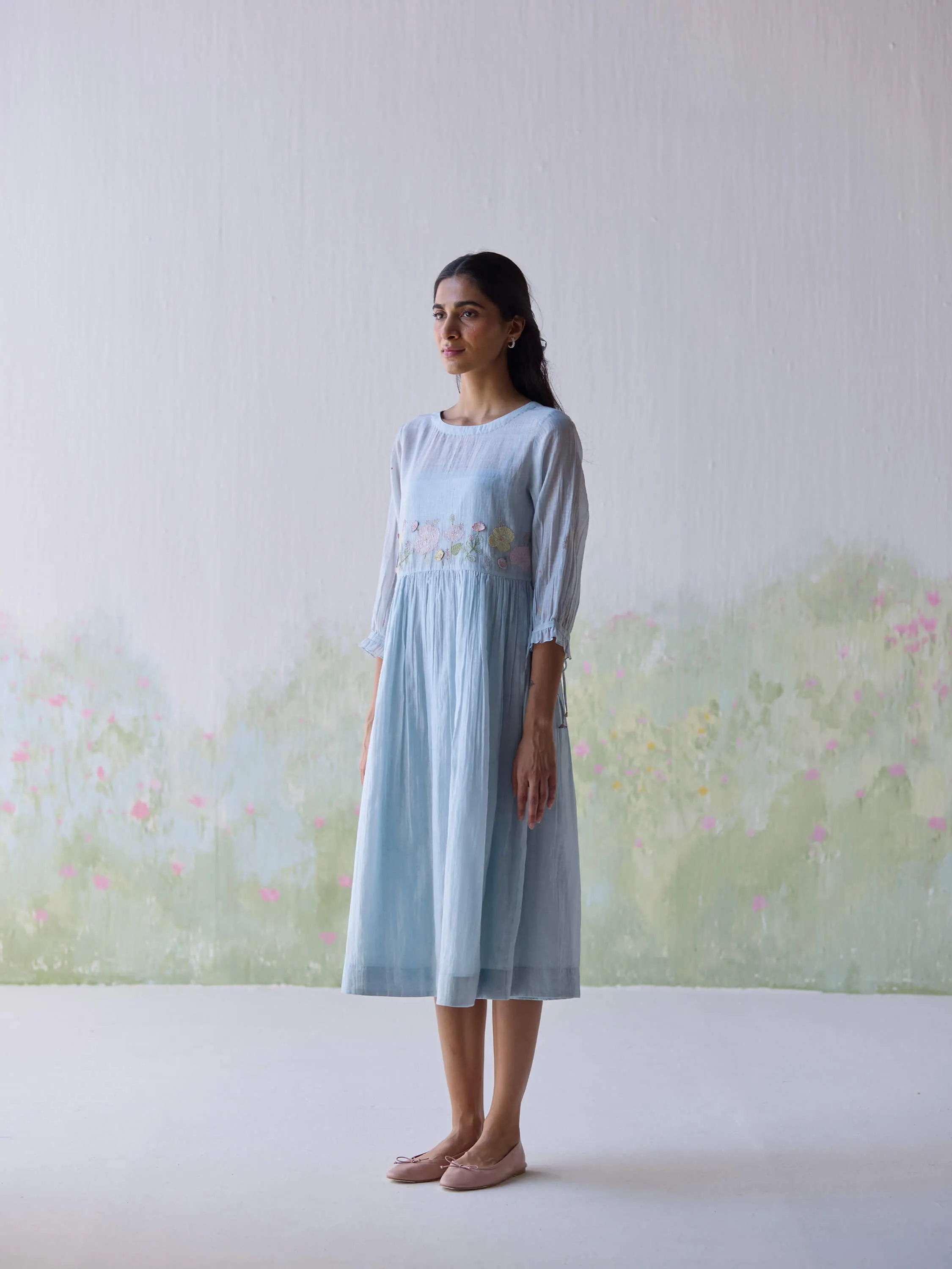 Artful Flowers Midi Dress