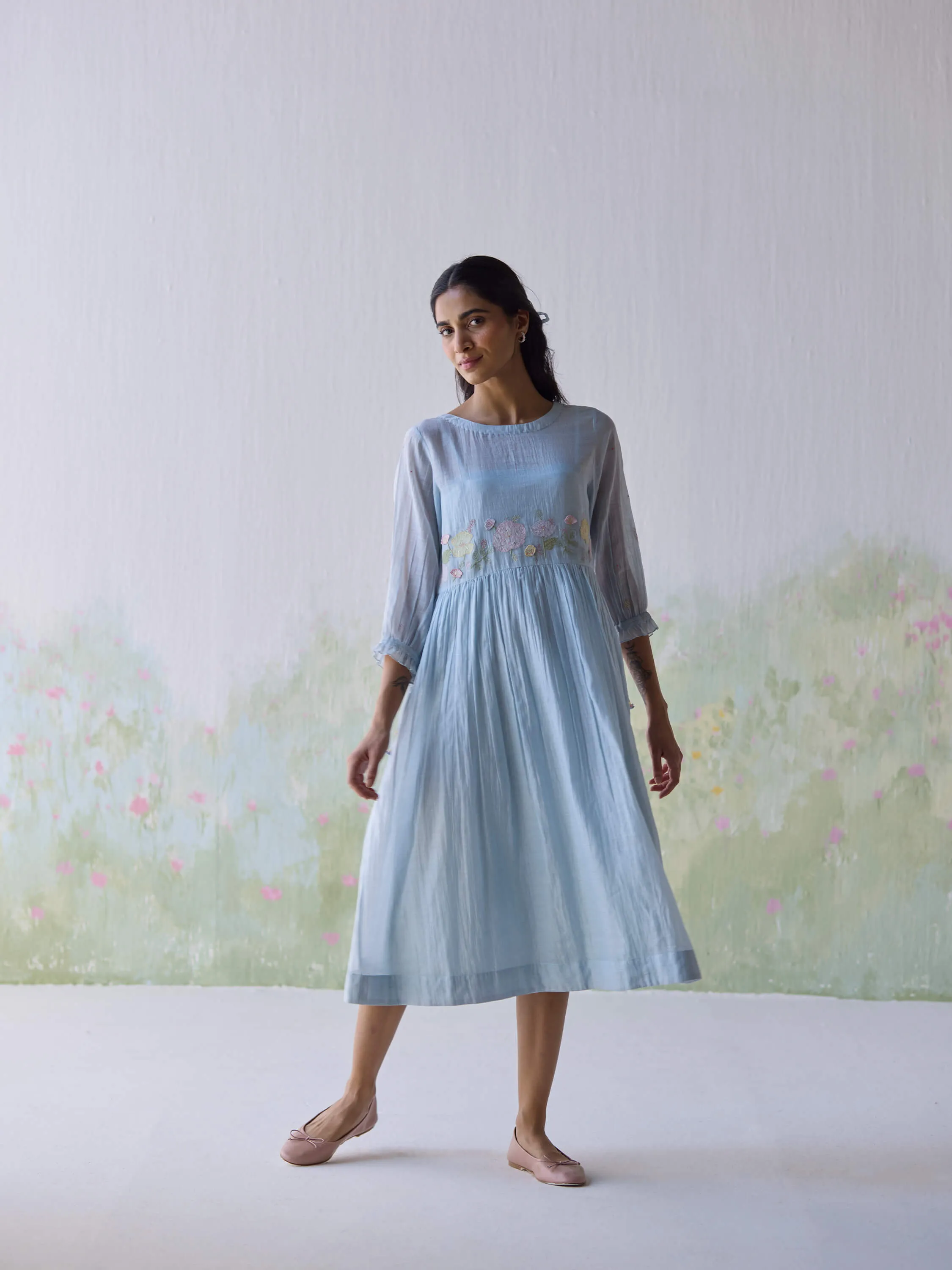 Artful Flowers Midi Dress