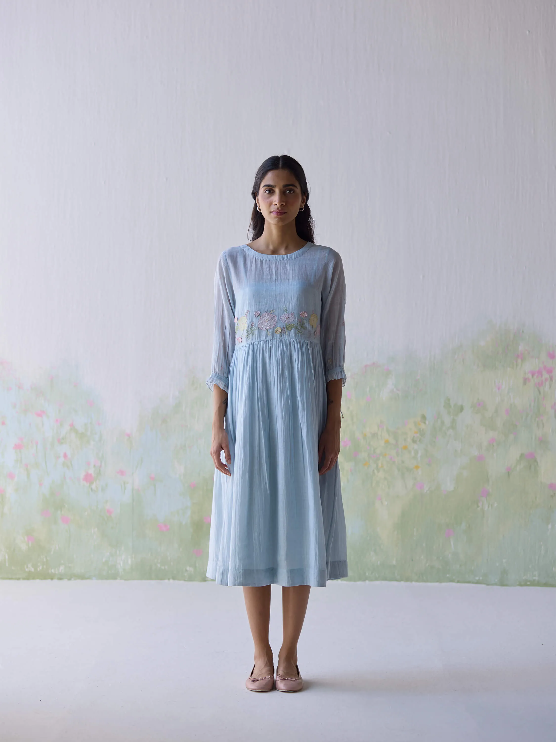 Artful Flowers Midi Dress