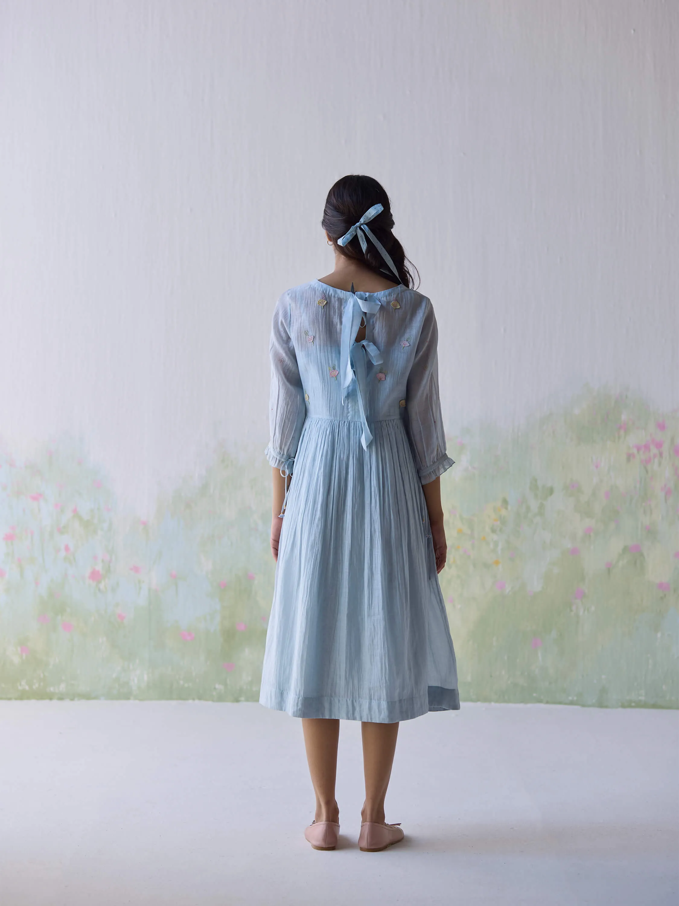 Artful Flowers Midi Dress