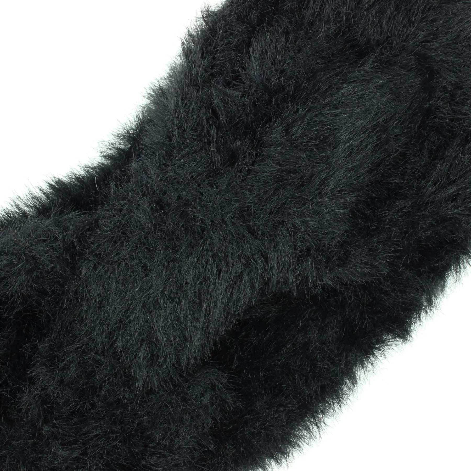 Bowknot Faux Fur Headband - Black