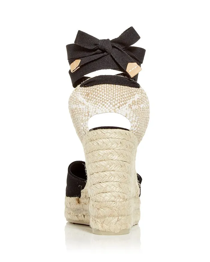 Castañer Women's Chiara Wedge Tie Ankle Espadrille Sandals