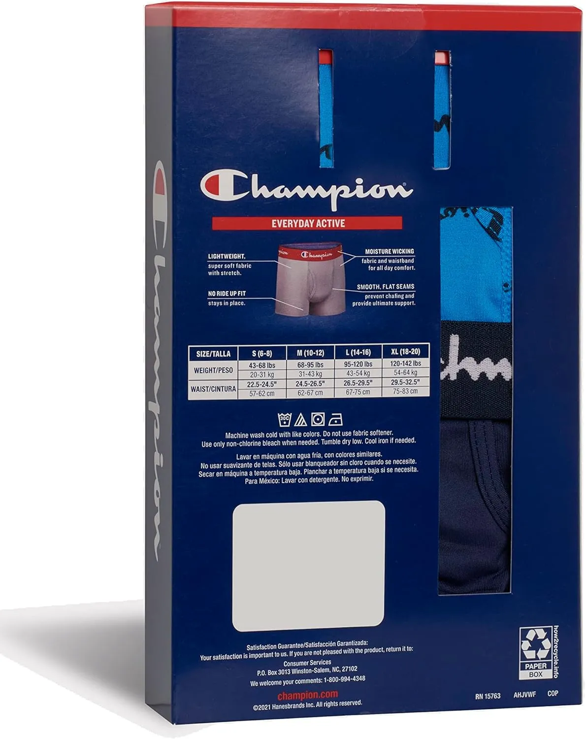 Champion Boys' Underwear, Everyday Active Stretch Boxer Briefs, Assorted 4-Pack