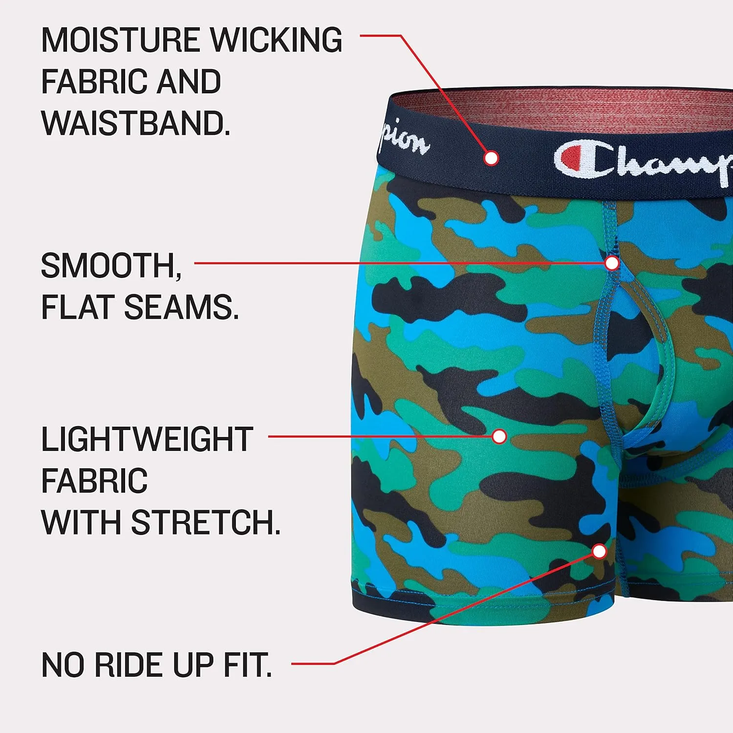 Champion Boys' Underwear, Everyday Active Stretch Boxer Briefs, Assorted 4-Pack