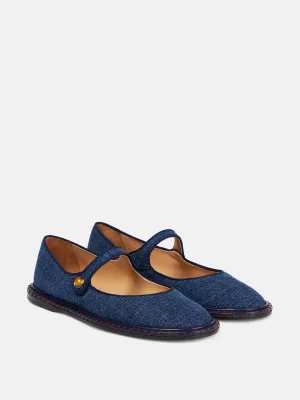 Denim ballet flats