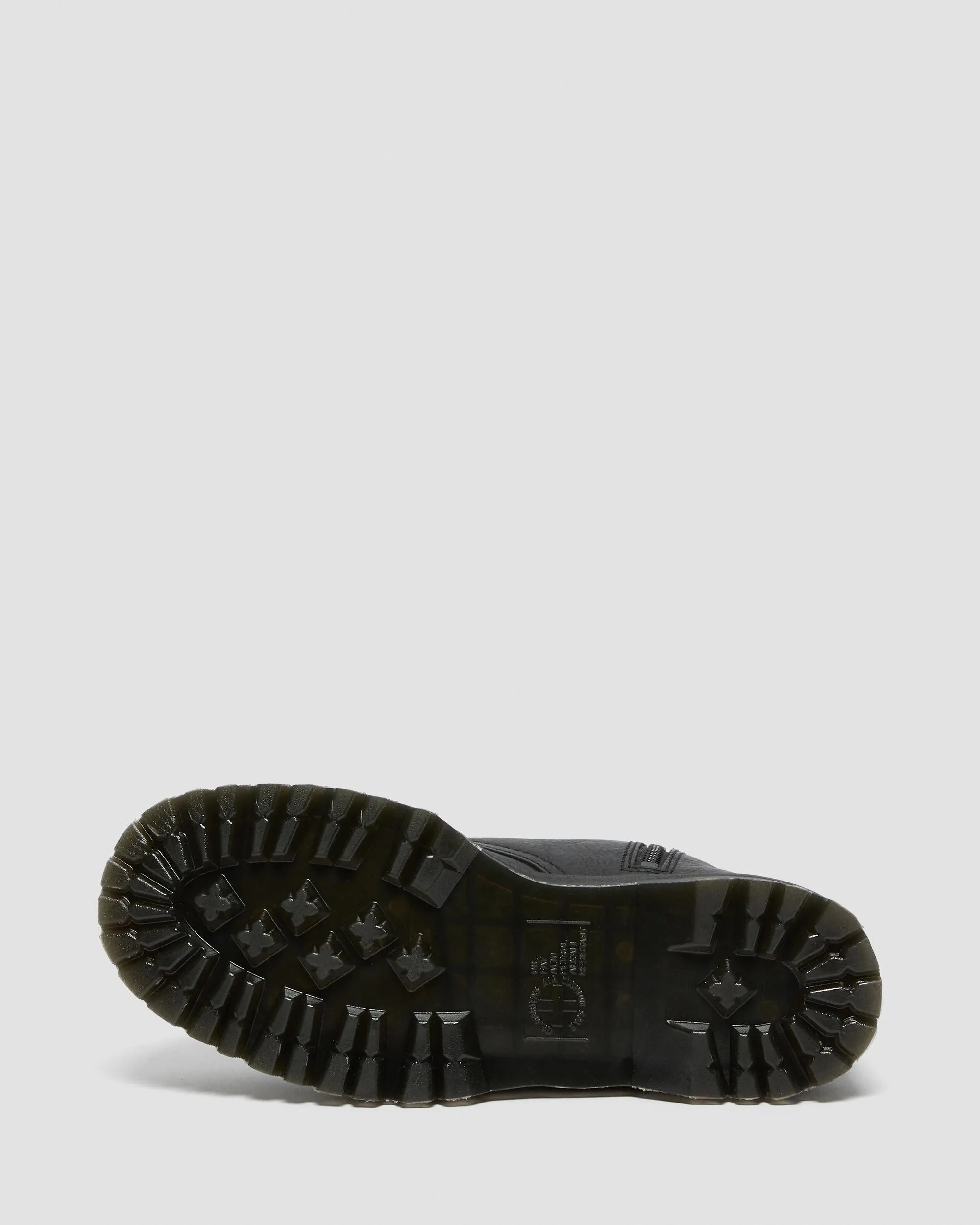Dr. Jadon leather platform boots with faux fur lining. Martens