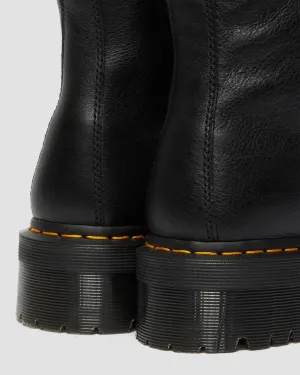 Dr. Jadon leather platform boots with faux fur lining. Martens