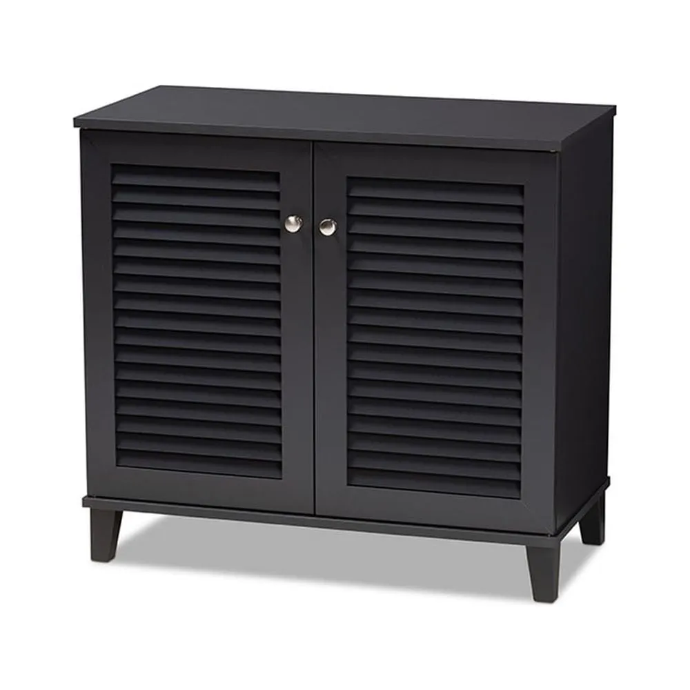 everyday Coolidge Modern Walnut 4-Shelf Shoe Cabinet