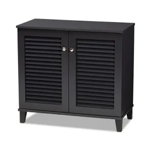 everyday Coolidge Modern Walnut 4-Shelf Shoe Cabinet