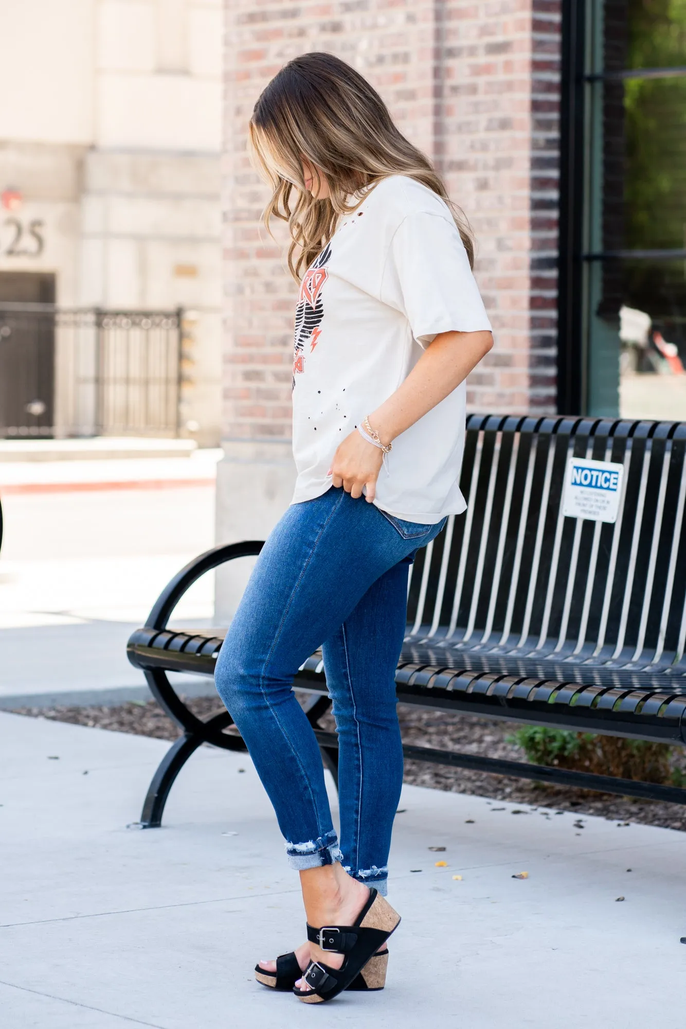 Free Bird Red Eagle Graphic Tee - Light Khaki