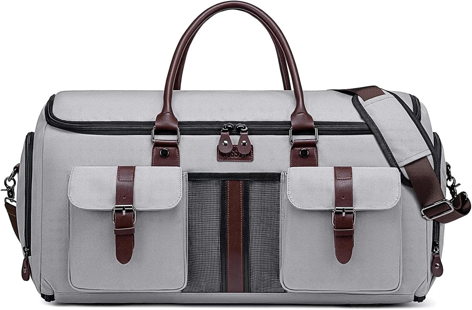 Garment Bag for Travel, Vessgra Carry on Convertible Garment Duffle Bags for Men Women with Shoe Compartment - 2 in 1 Hanging Suitcase Suit Travel Bags-Grey