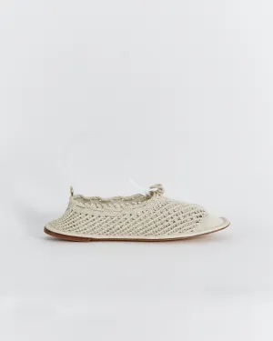 Hereu 'puntera' crochet ballet flats, cream, 40