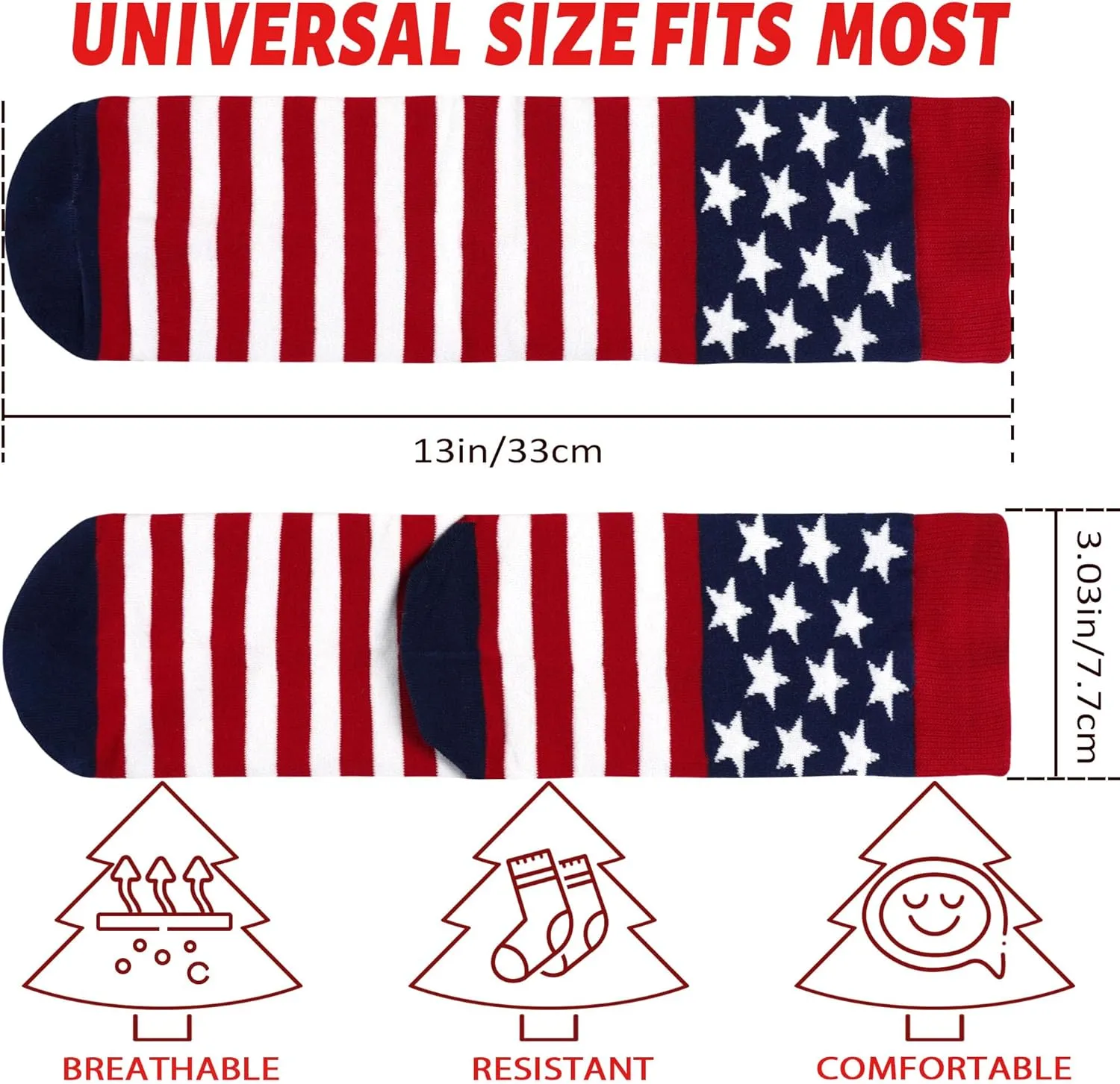 Holiday Crew Socks Seasonal Funny Knitted Sock Soft Warm Medium Stockings Gifts for Women and Men