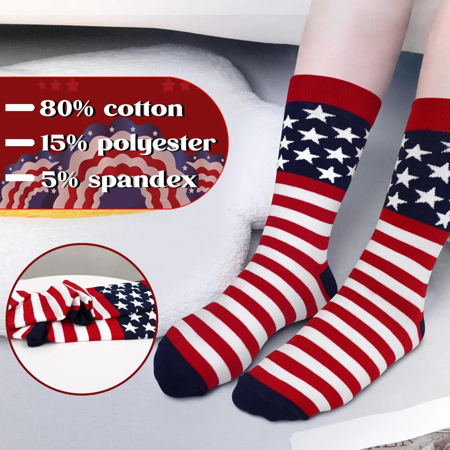 Holiday Crew Socks Seasonal Funny Knitted Sock Soft Warm Medium Stockings Gifts for Women and Men