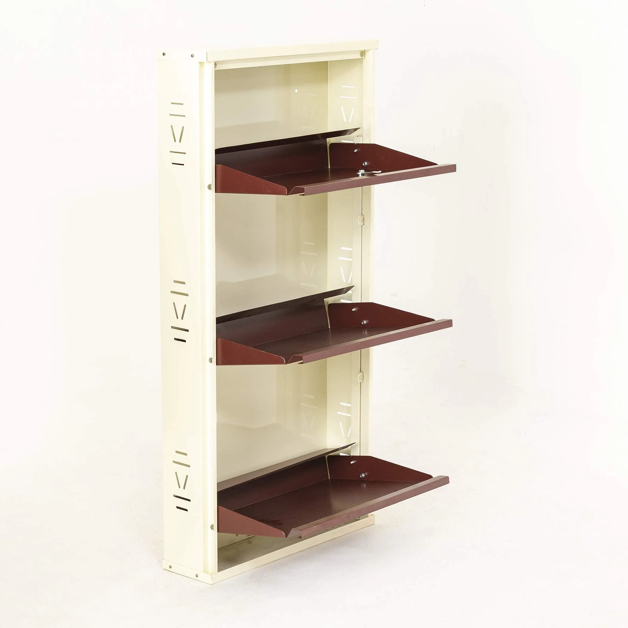 Home Centre Helios Lagos Metal 6 Pairs Shoe Cabinet - Maroon