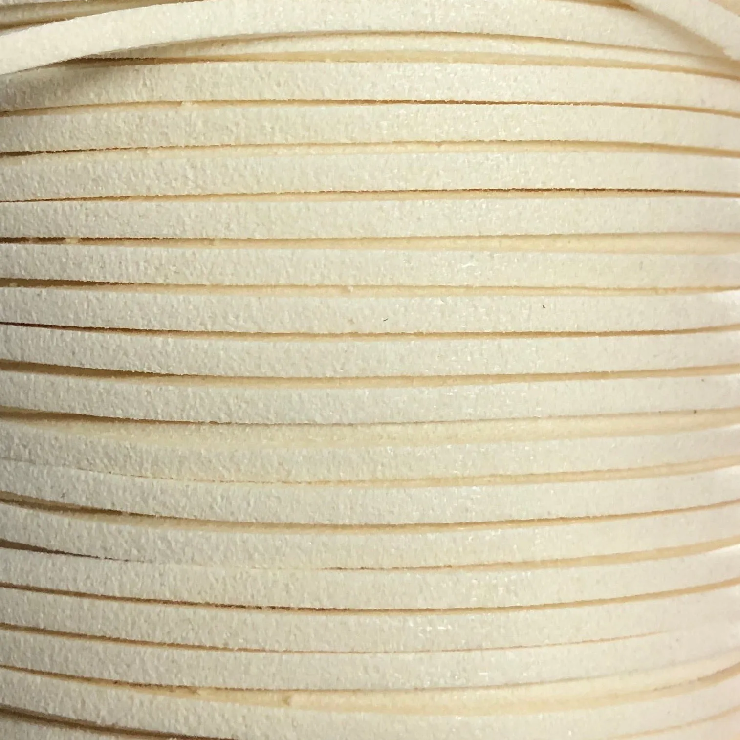 Ivory Faux Suede Leather Cord per metre