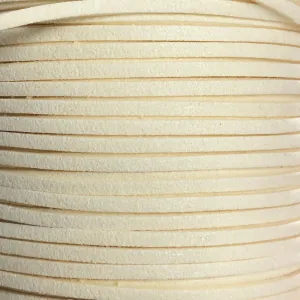 Ivory Faux Suede Leather Cord per metre
