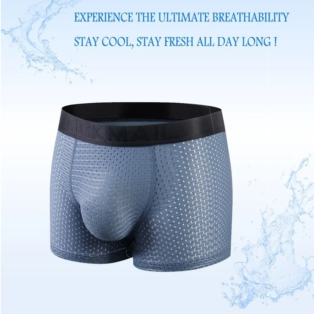 JOCKMAIL Mens Butt Padded Underwear Mens Mesh Shapewear Boxer Briefs with Butt Enhancing Pads