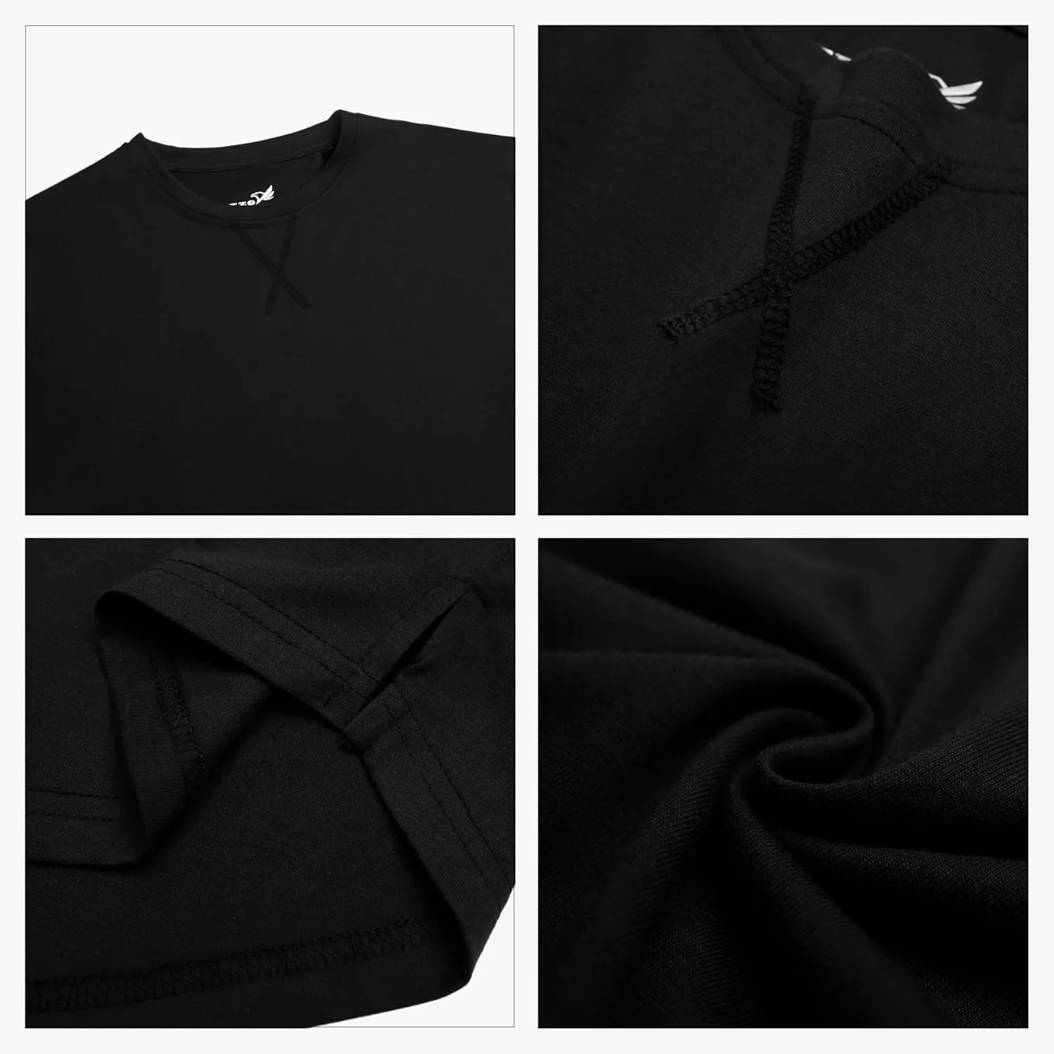 Mens 3 Pack Plain Cotton Shirts Short Sleeve Casual Crew Neck T-Shirts Hipster Hip Hop Longline Tees Drop Cut Curved Hem