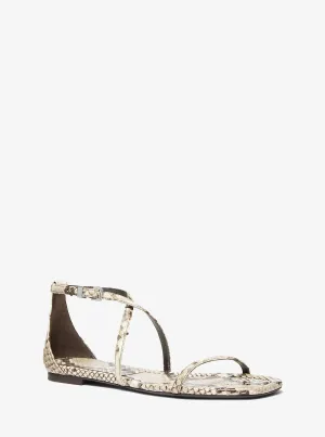 Michael Kors Polly Python Leather Sandals
