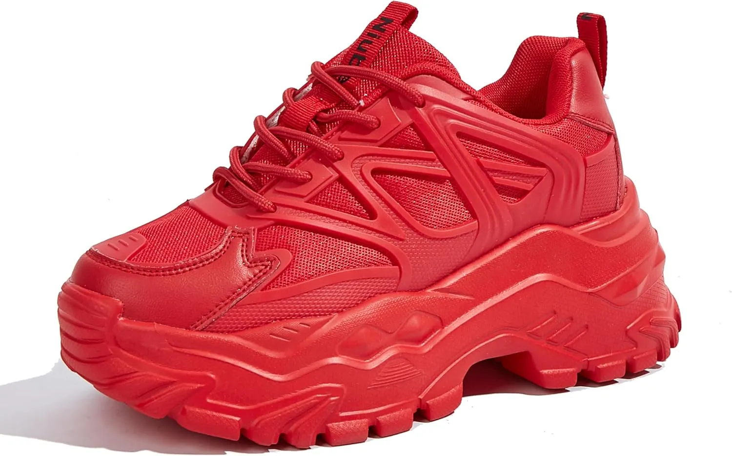 Niluber Chunky Sneakers for Women White Black Red Purple Platform Sneakers Comfortable Casual Lace Up Fashion Tennis Shoes