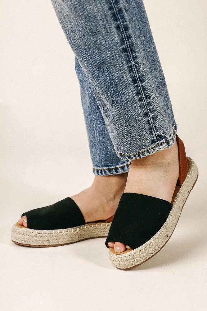 Olivia Espadrille Sandals in Black - FINAL SALE
