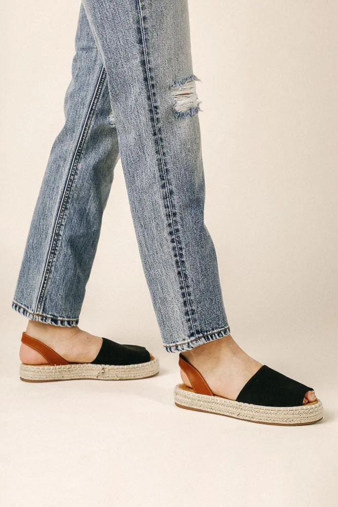 Olivia Espadrille Sandals in Black - FINAL SALE