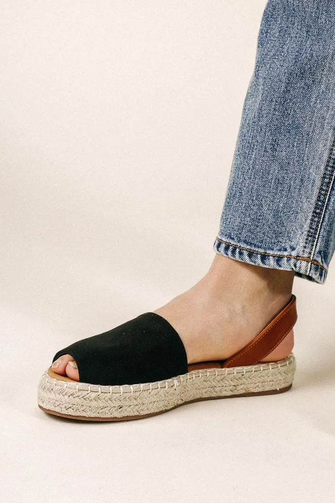 Olivia Espadrille Sandals in Black - FINAL SALE