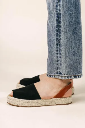 Olivia Espadrille Sandals in Black - FINAL SALE