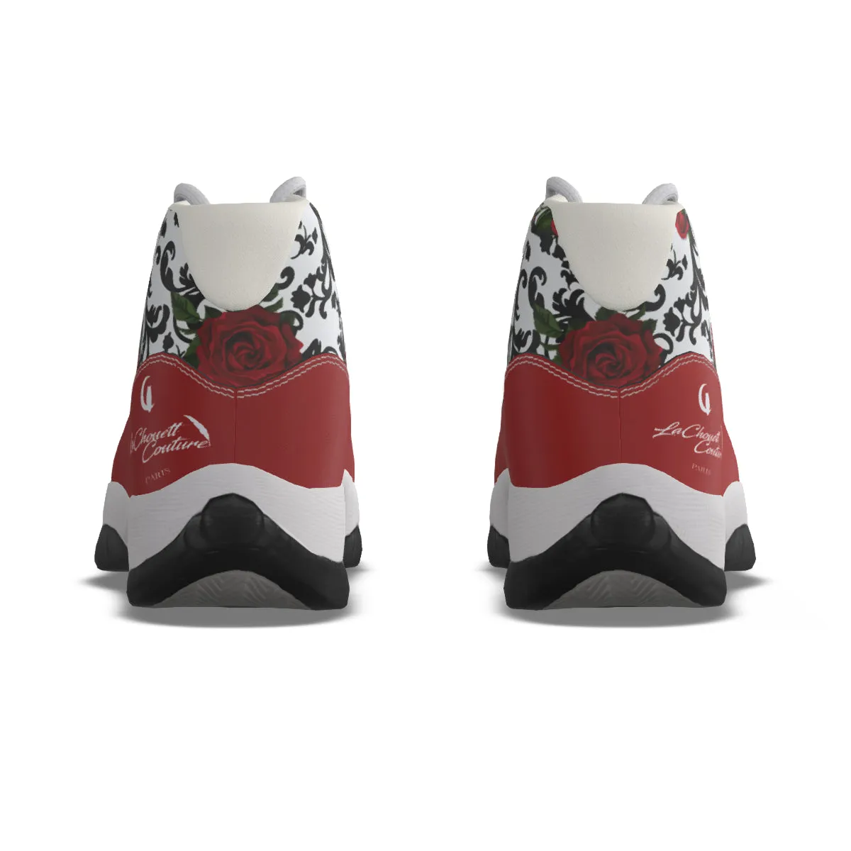 RED ROSES Men's High Top Basketball Shoes