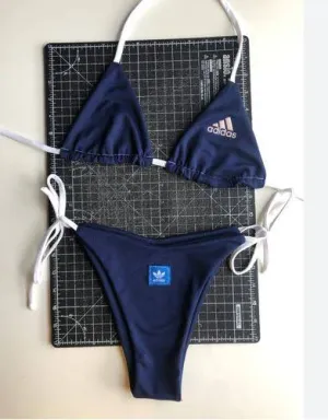 Reworked Ladies Adidas Bikini and Bottom made using Adidas Vintage T Shirts, Style # CR703