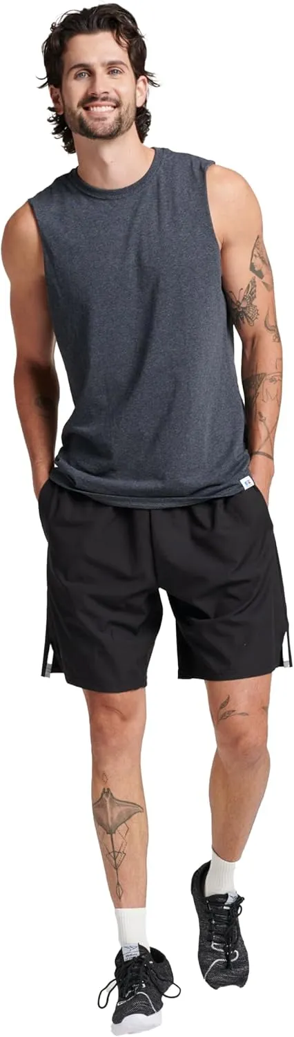 Russell Athletic Men's Dri-Power Cotton Blend Sleeveless Muscle Shirts, Moisture Wicking Odor Protection UPF 30 , Sizes S-4X