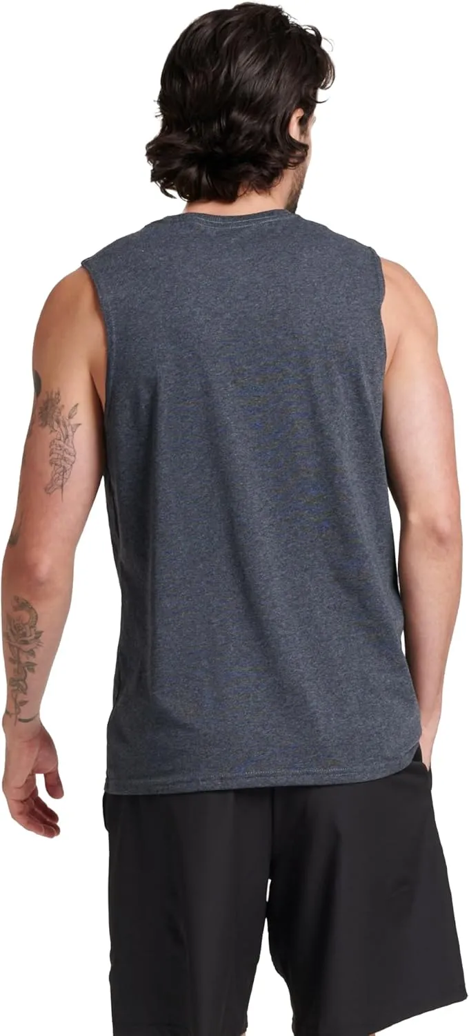 Russell Athletic Men's Dri-Power Cotton Blend Sleeveless Muscle Shirts, Moisture Wicking Odor Protection UPF 30 , Sizes S-4X