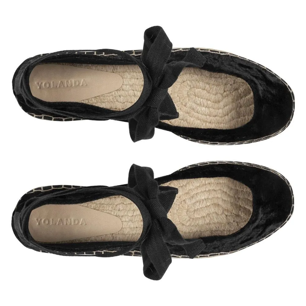 Sapatilha Espadrille Olívia Veludo Preto