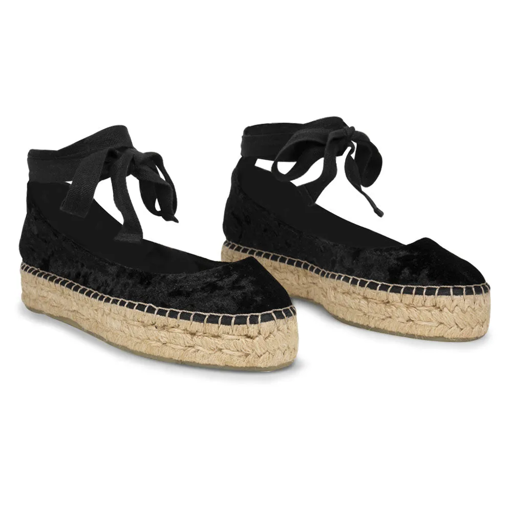 Sapatilha Espadrille Olívia Veludo Preto