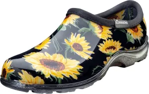 Sloggers Original Waterproof Rain and Garden Shoe for Women Outdoor Slip-On Garden Clog - Made in The USA with Premium Comfort Insole and Arch Support - Sunflower Print Black, Size 8