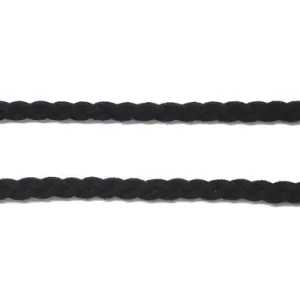 Suede Faux Leather Braided Plait Cord per metre - Black