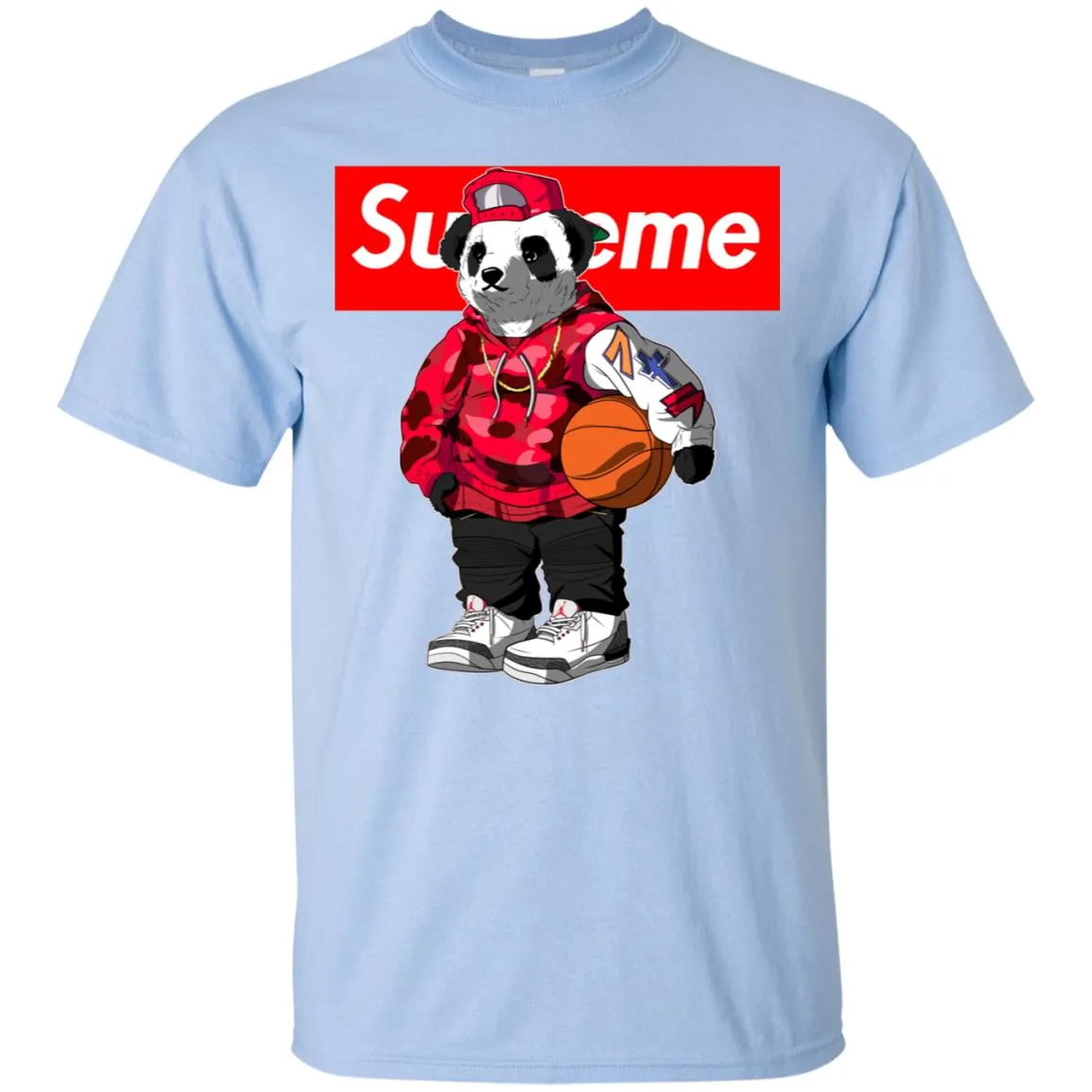 Supreme Bear Basketball T-shirt Men Cotton T-Shirt