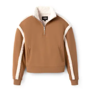 UGG® Lydi Bonded Fleece Half Zip (Women) - Chestnut