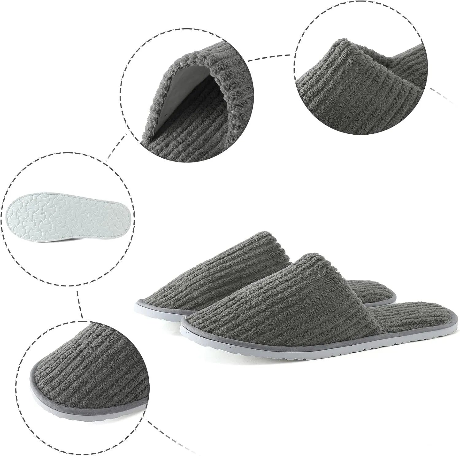 Unisex Disposable Slippers Non-Slip Washable Home Slippersf or Women and Men Hotel Guests Party Travel Spa Slippers