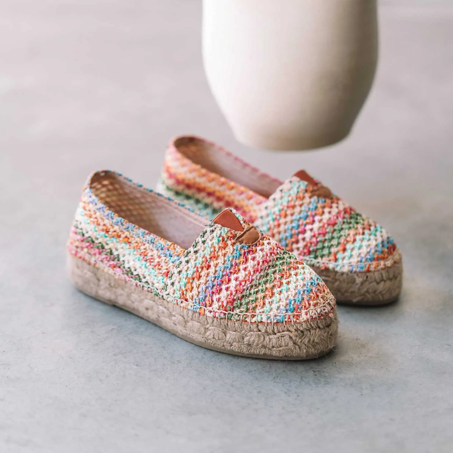 Vegan Multicolor Cotton Blend Espadrilles For Women - Arlet-NZ