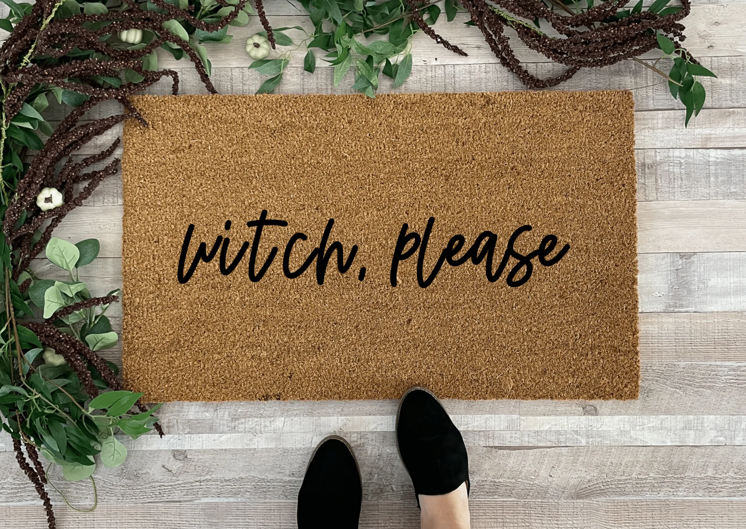 witch, please Funny Halloween Doormat