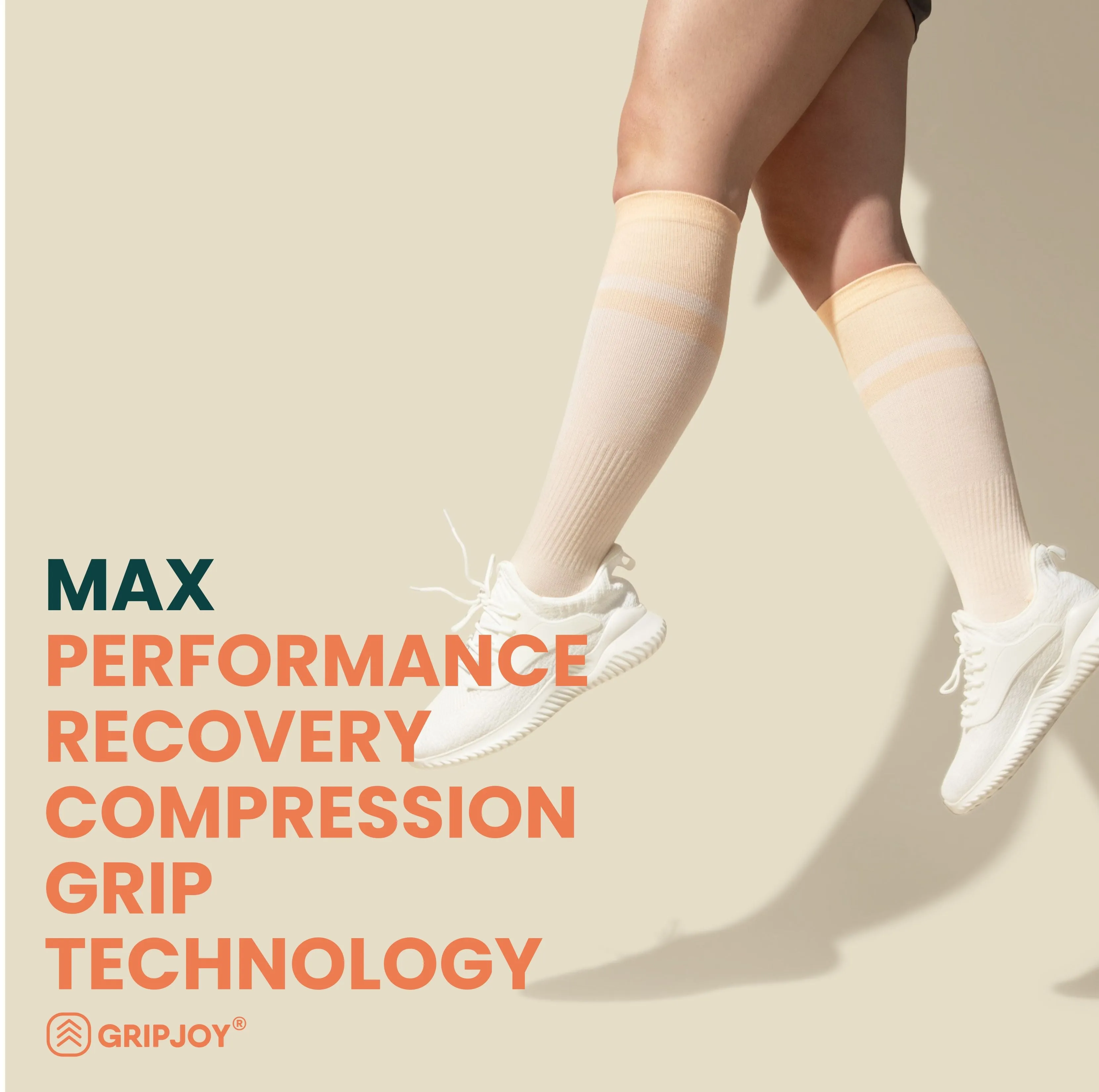 Women's Orange/Pink/Green Compression Socks with Grips Variety Pack - 2 Pairs